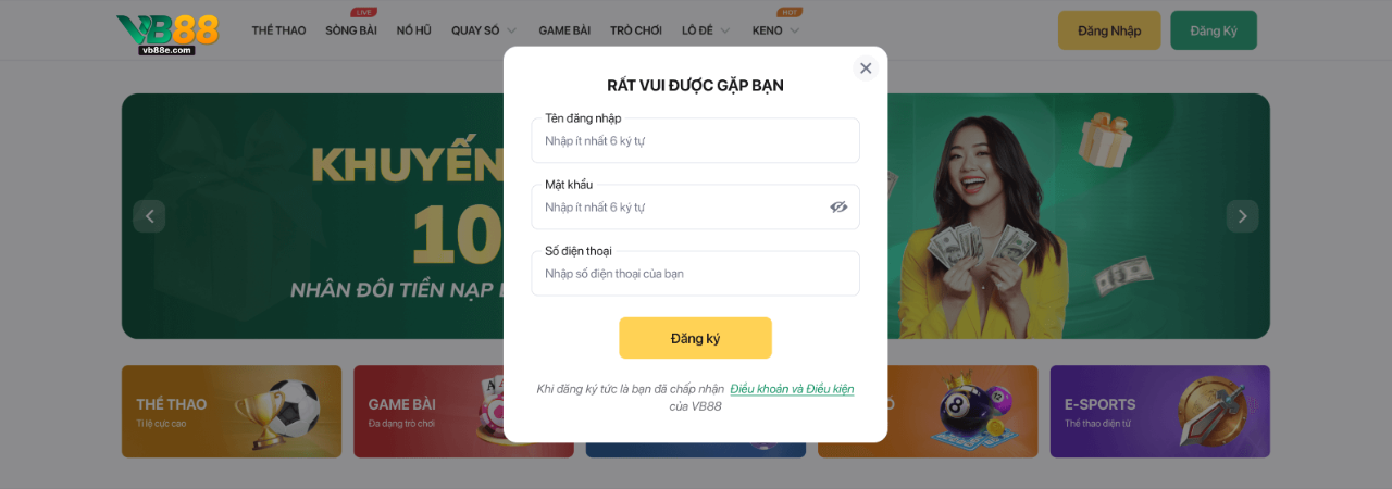 Cách Đăng Ký Tài Khoản VB88